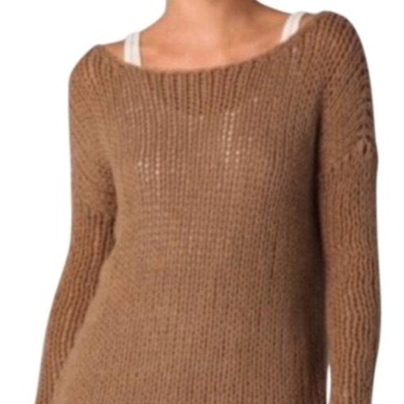 $345 Sz XS Vince Brown Loose Knit Long Sleeve Sweater - Picture 2 of 7